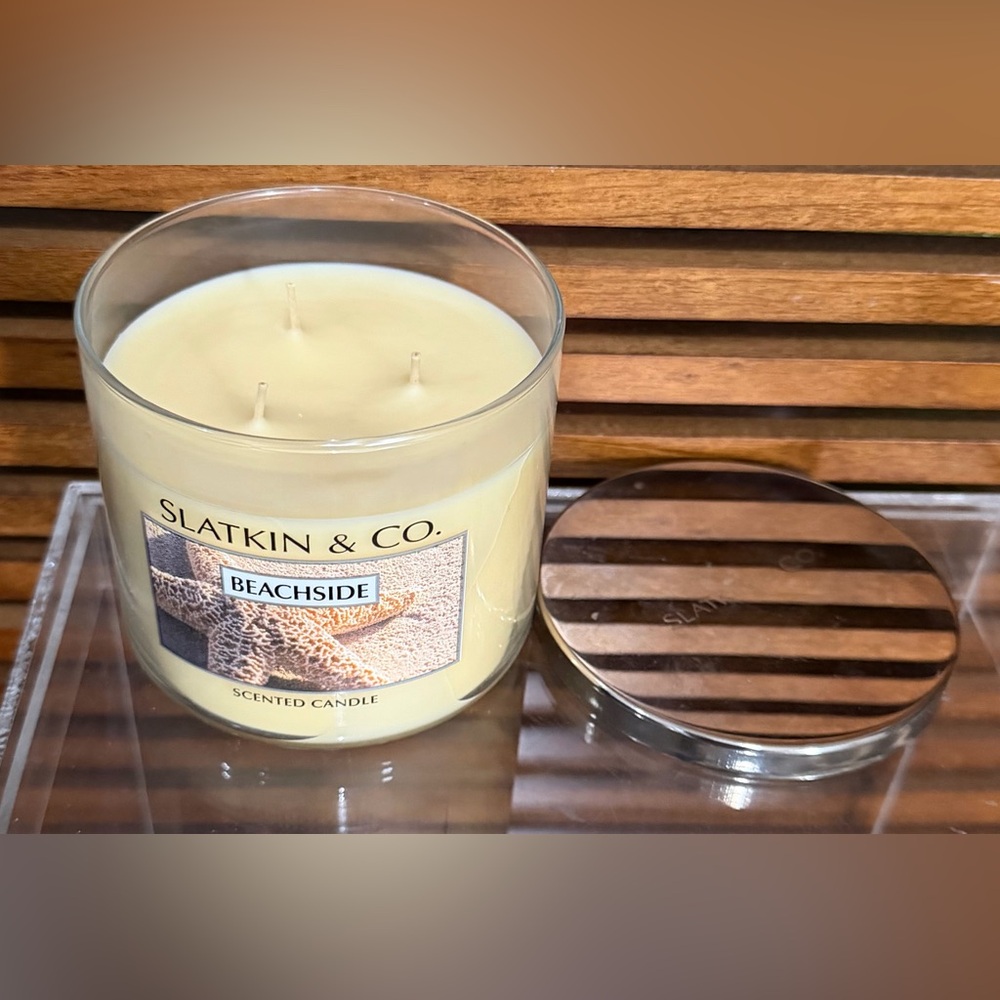 Rare HTF Bath & Body Works Beachside Scented 3-Wick Candle